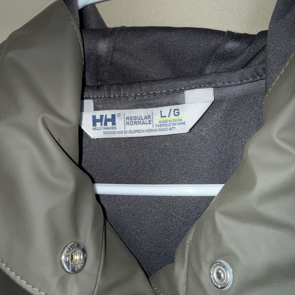 Women's Helly Hansen Women’s Kirkwall ll Dark Grey Green Hooded Raincoat Size L - Picture 4 of 12
